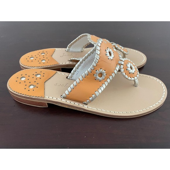 EUC Jack Rogers Leather Sandals - W US8 - Tangerine - Picture 1 of 7